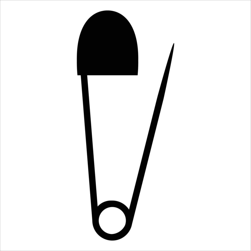 Safety Pin Icon for Sewing and Crafting Design vector