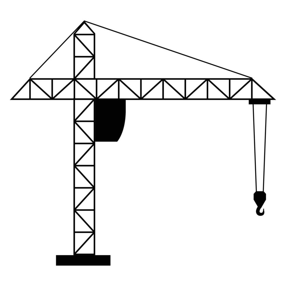 Construction Crane Icon for Building and Heavy Machinery vector
