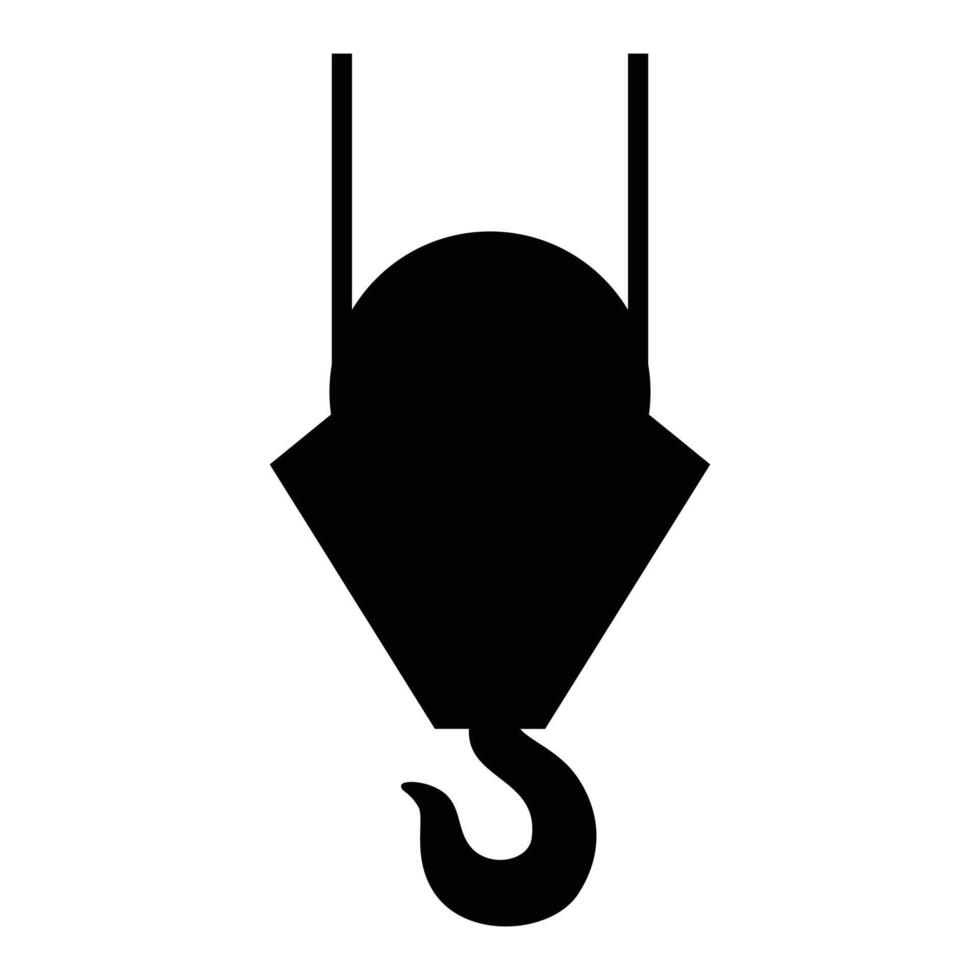 Crane Lift Hook Icon for Construction and Heavy Lifting vector