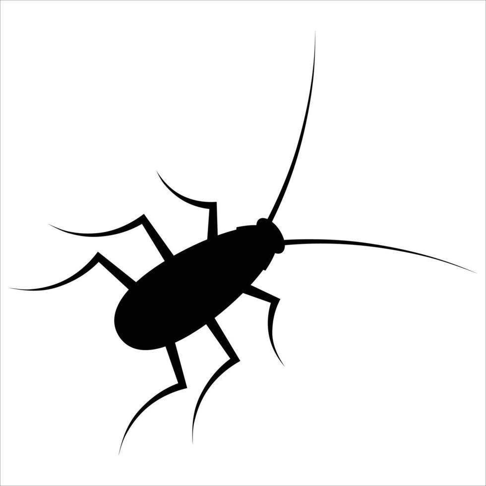 Cockroach Animal Silhouette Icon for Pest Control Design vector
