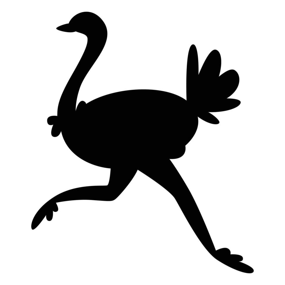 Ostrich Silhouette Icon for Wildlife and Nature Design vector