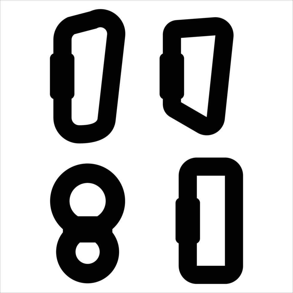 Clip Hook Climber Icon for Outdoor and Rock Climbing Gear vector