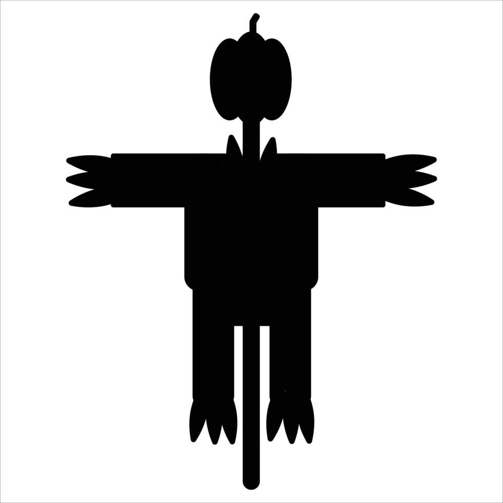 Scarecrow Icon for Farm and Harvest Season Design vector