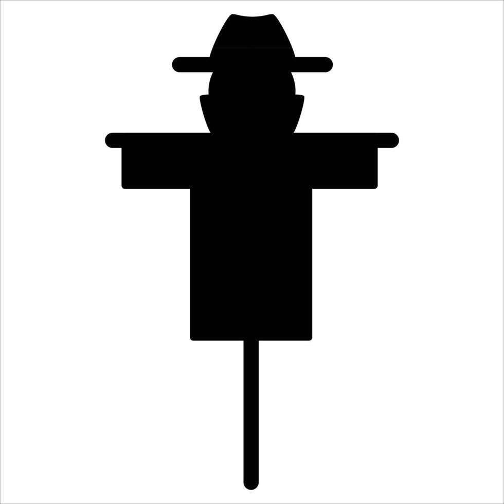Scarecrow Icon for Farm and Harvest Season Design vector