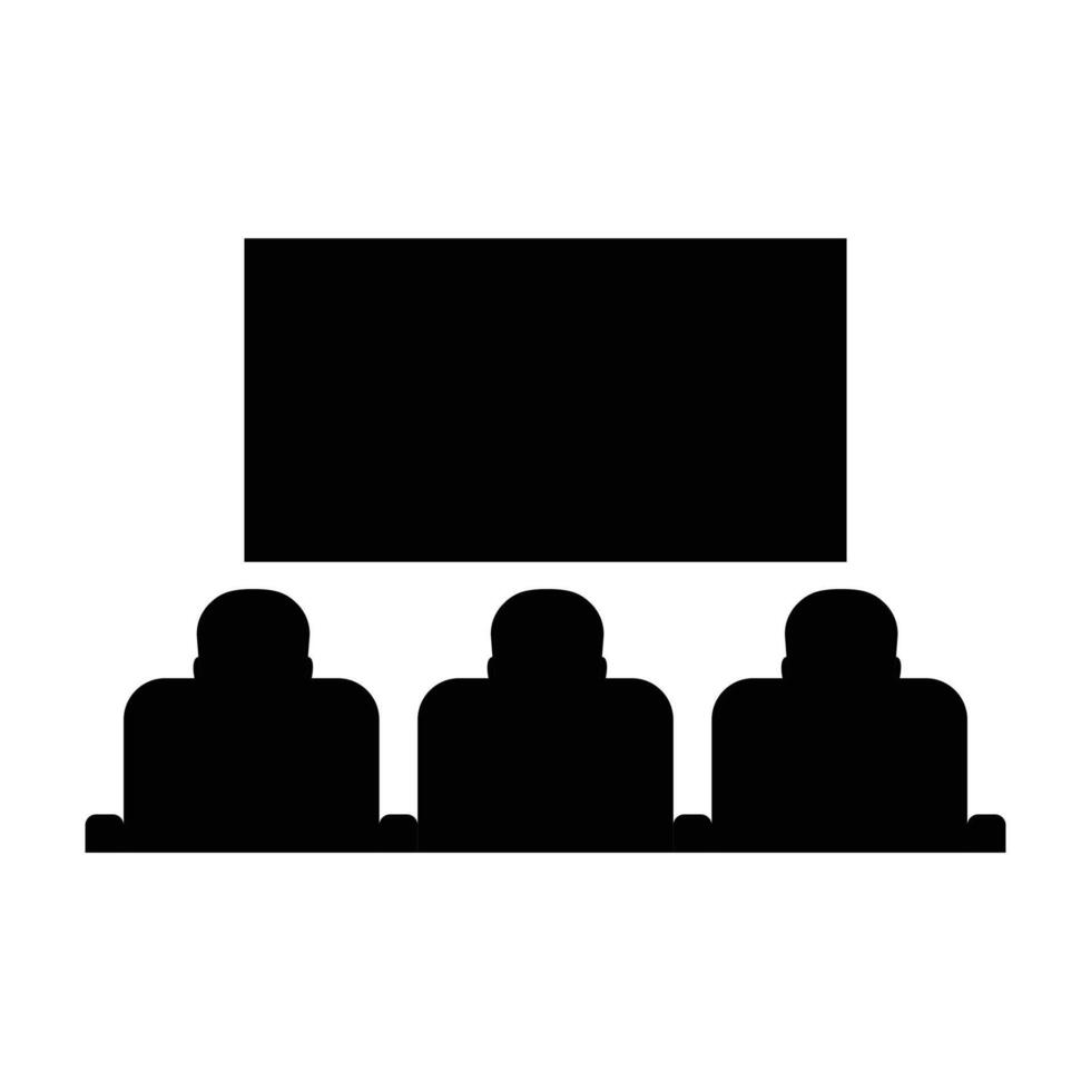 People Sitting in Cinema Icon for Movie Theater and Entertainment vector