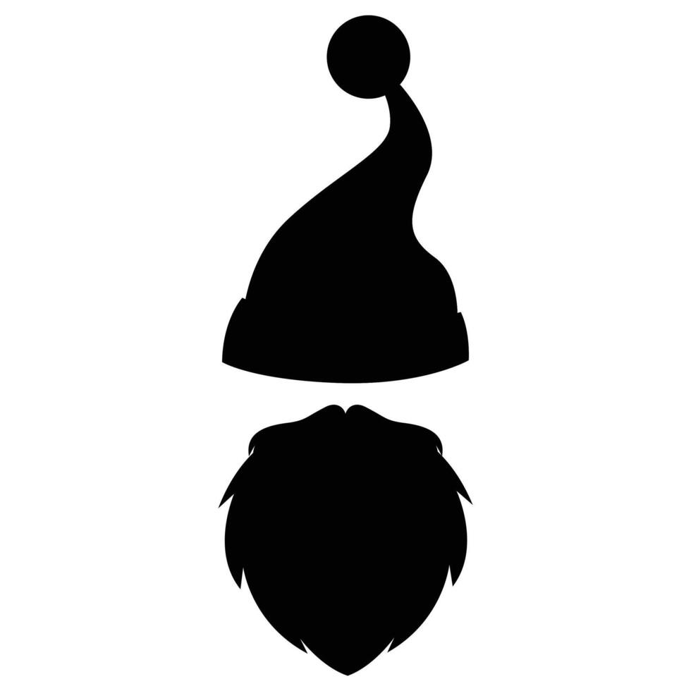 Santa Claus Beard and Hat Icon for Christmas and Holiday Design vector