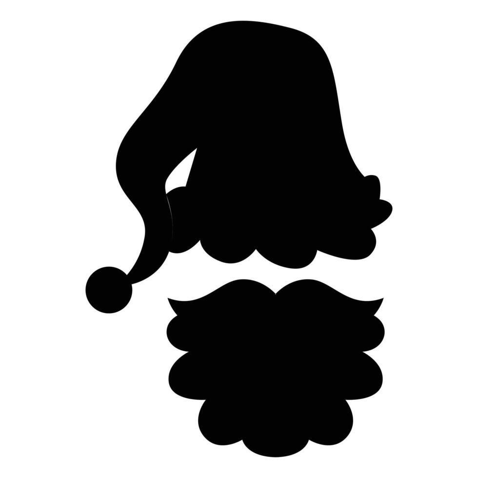 Santa Claus Beard and Hat Icon for Christmas and Holiday Design vector