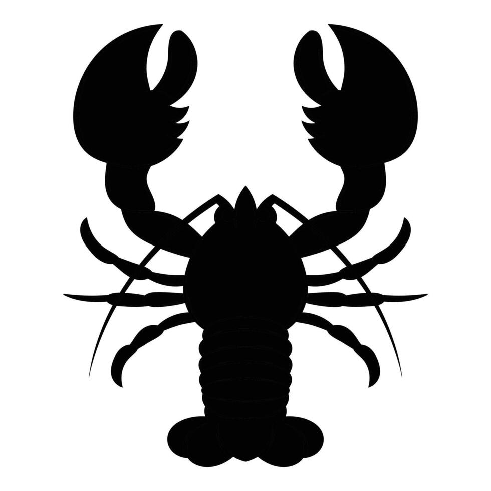 Lobster on a Plate with Fresh Herbs and Lemon vector