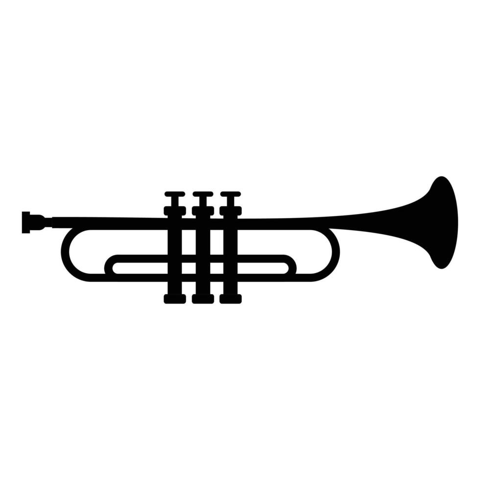 Trumpet Wind Musical Instrument with Simple Design vector