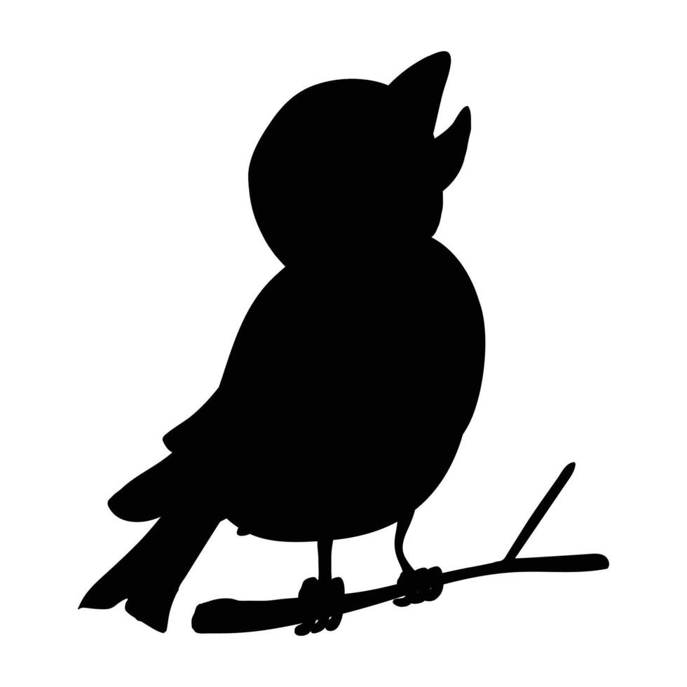 Bird Silhouette in Flight Against a Sunset Sky vector