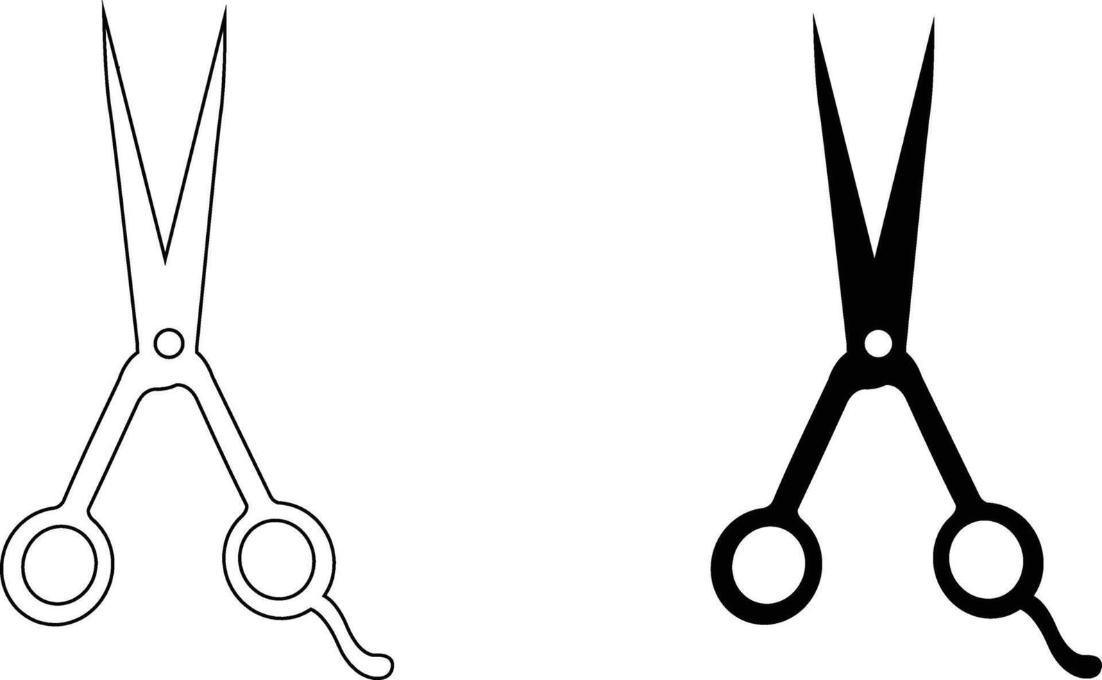 Scissor silhouette art. Scissor Flat Icon Design, cutting sign . black Scissors for cutting flat design. illustration isolated on transparent background vector