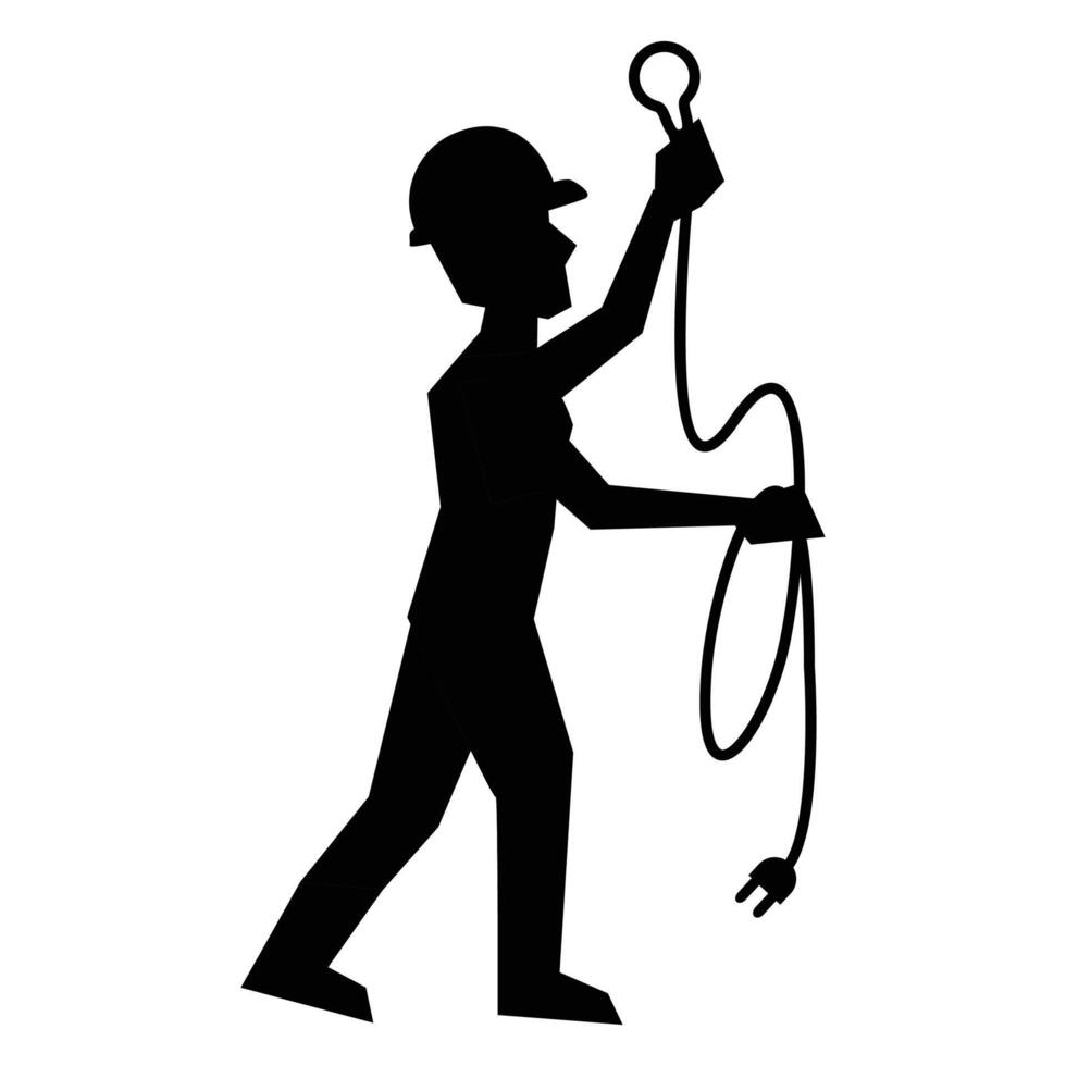 Construction Worker Silhouette Icon for Building and Labor Themes vector