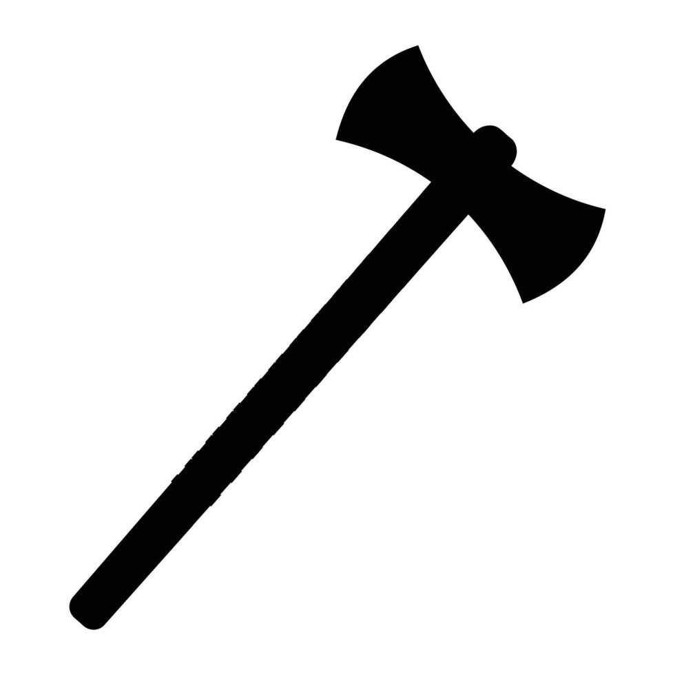 Medieval Battle Axe with Sharp Blade and Detailed Handle vector
