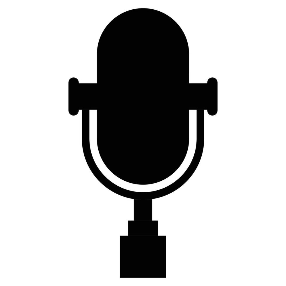 Professional Microphone for Audio Recording and Broadcasting vector