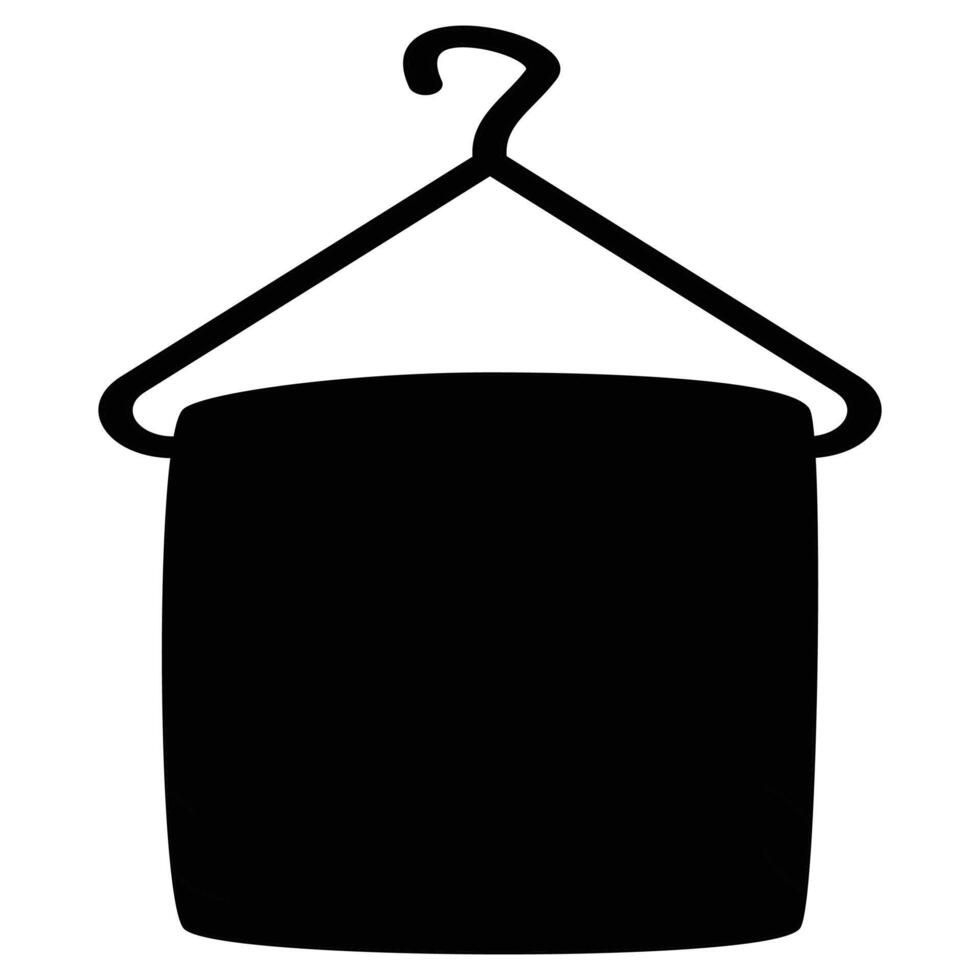 Towel Hanging on Hanger in Bathroom or Hotel vector