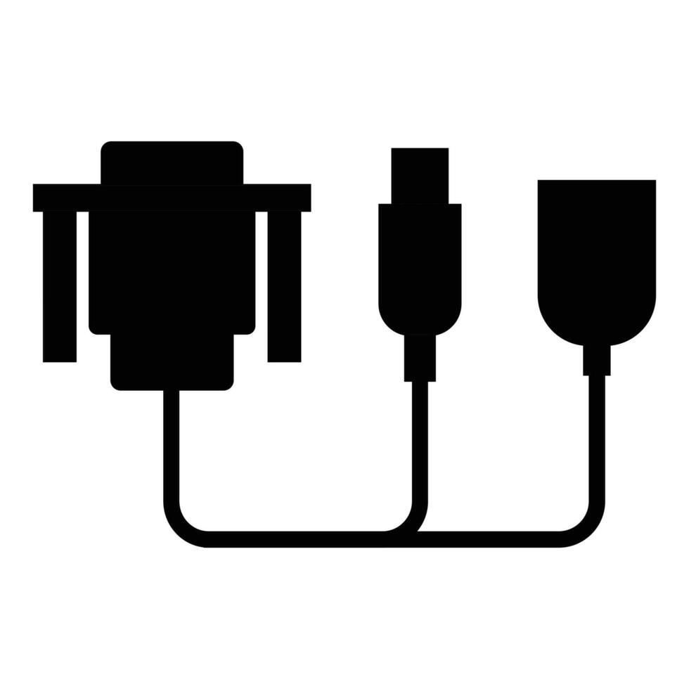 Cable Line Icon for Connectivity and Electrical Design vector