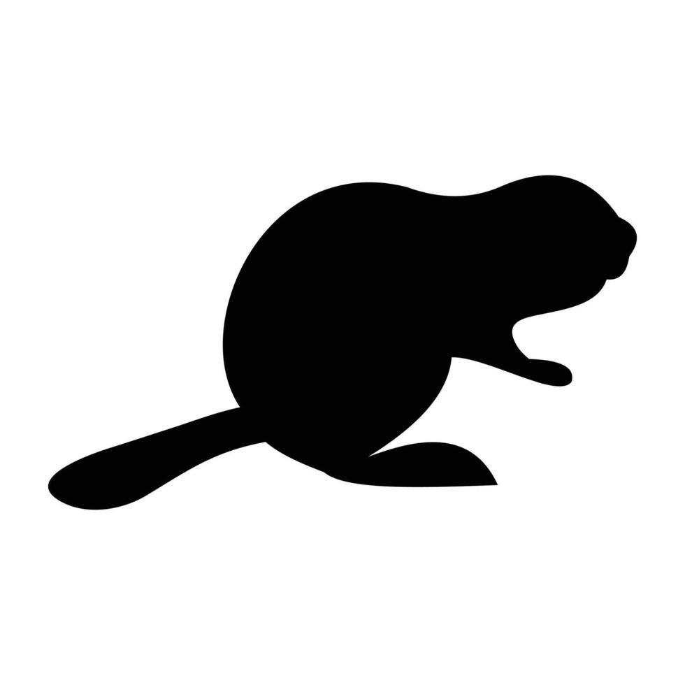 Beaver Silhouette in Nature for Wildlife and Forest Themes vector