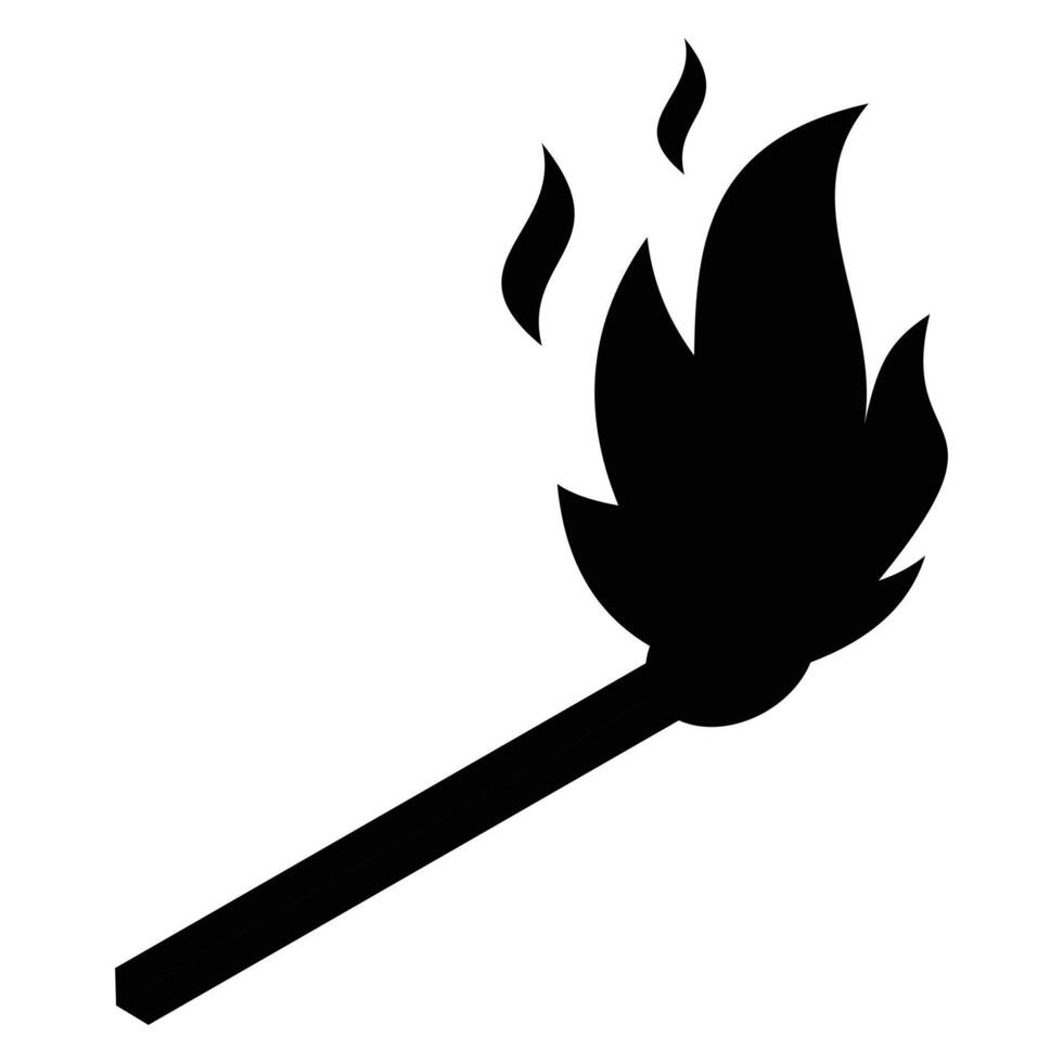 Burning Match Icon for Fire and Lighting Concepts vector
