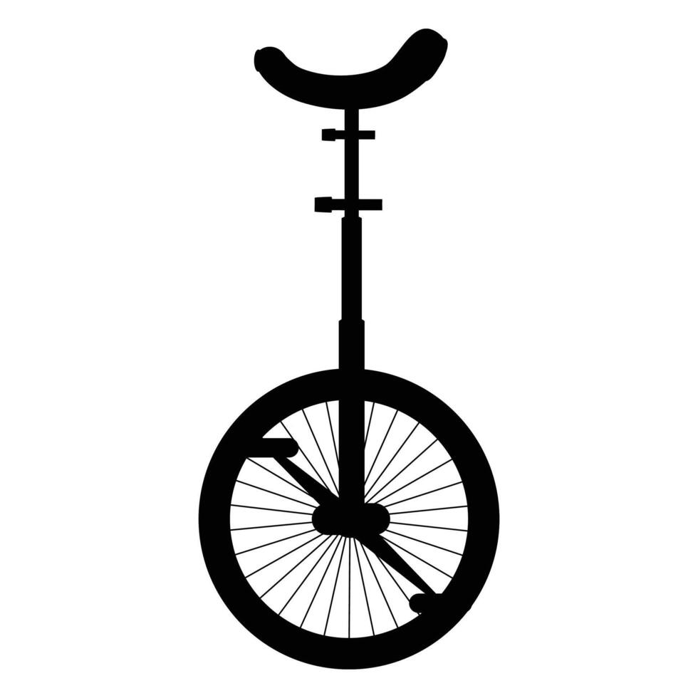 Unicycle Silhouette Icon for Circus and Extreme Sports vector