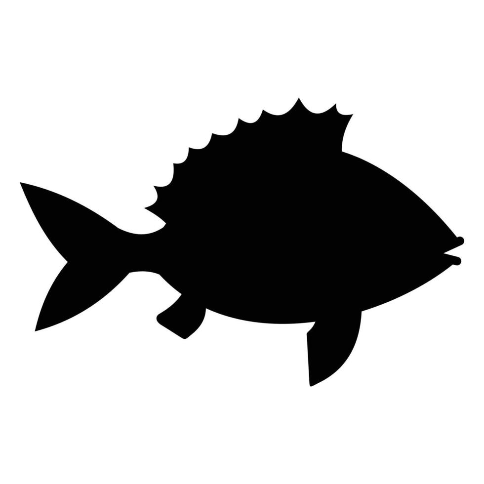 Fish Silhouette Icon for Marine Life and Aquatic Themes vector