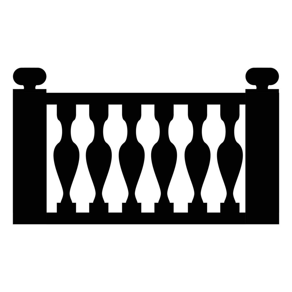Silhouette of a Repeating Balustrade Icon for Architecture vector