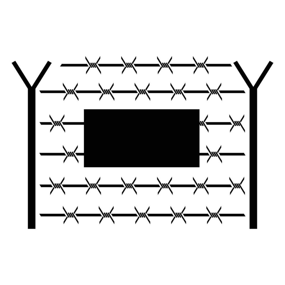 Barbed Wire Icon for Security and Fence Designs vector