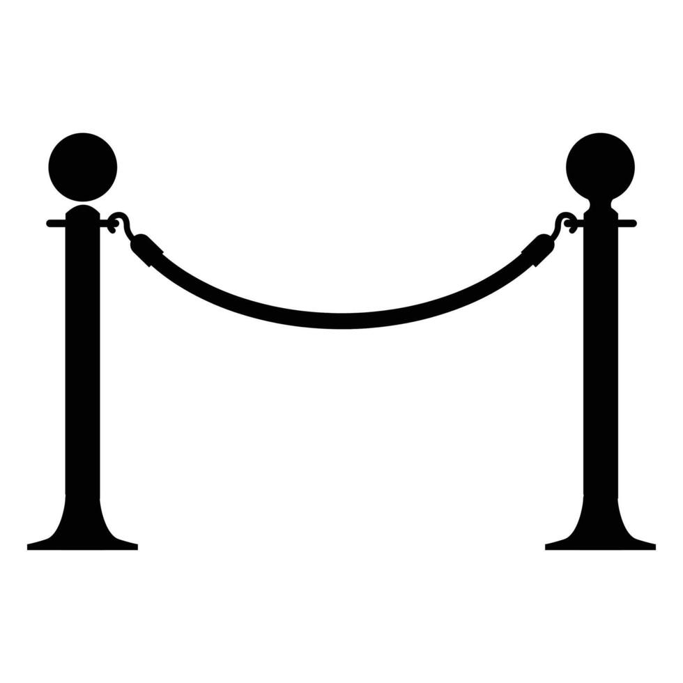 Rope Barrier Icon for Event and Crowd Control vector