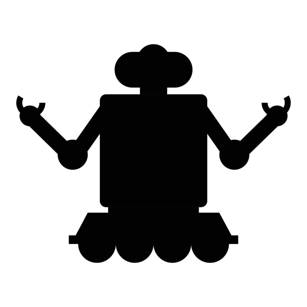 Friendly Robot with Metallic Body in a Futuristic Setting vector
