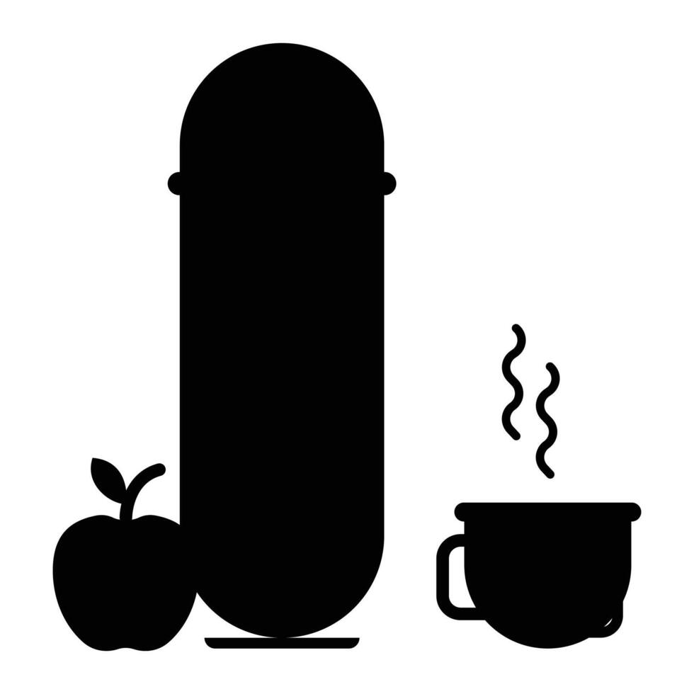 Thermos Mugs Icon for Travel and Beverage Concepts vector