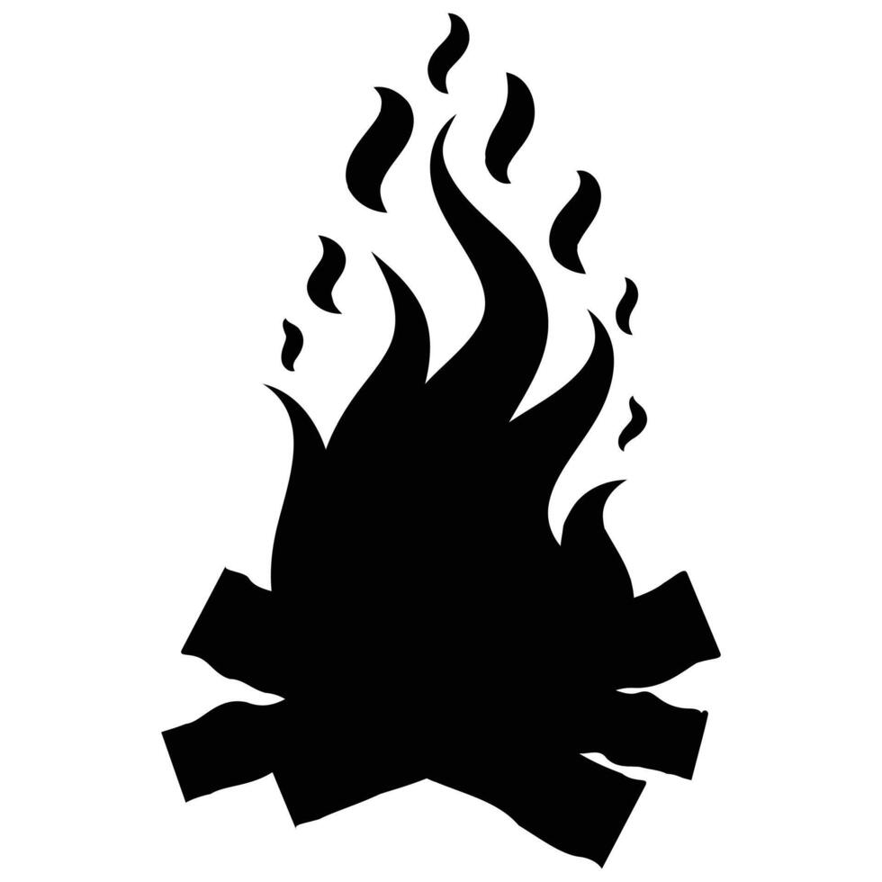 Fire Silhouette Icon for Flames and Heat Themes vector