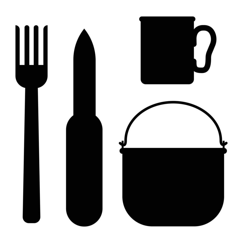 Cuisine Sign Silhouette Icon for Restaurant and Food Themes vector