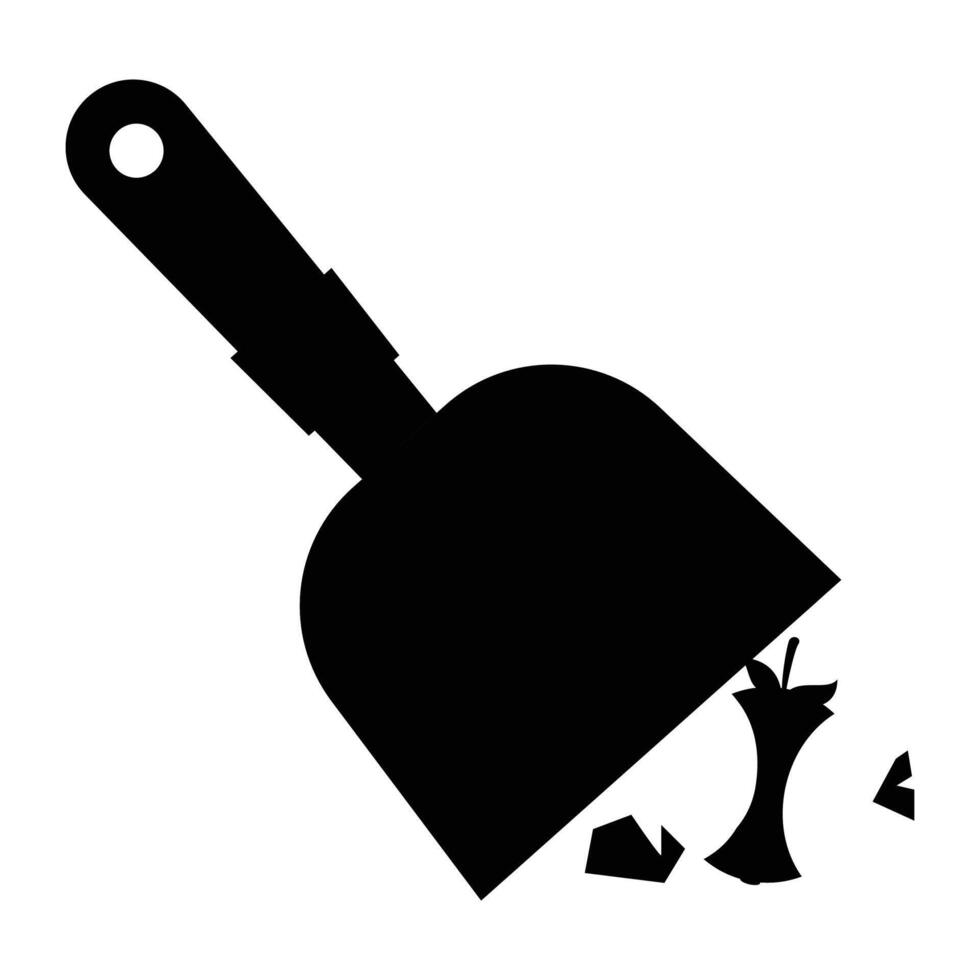 Dustpan Silhouette Icon for Cleaning and Household Themes vector