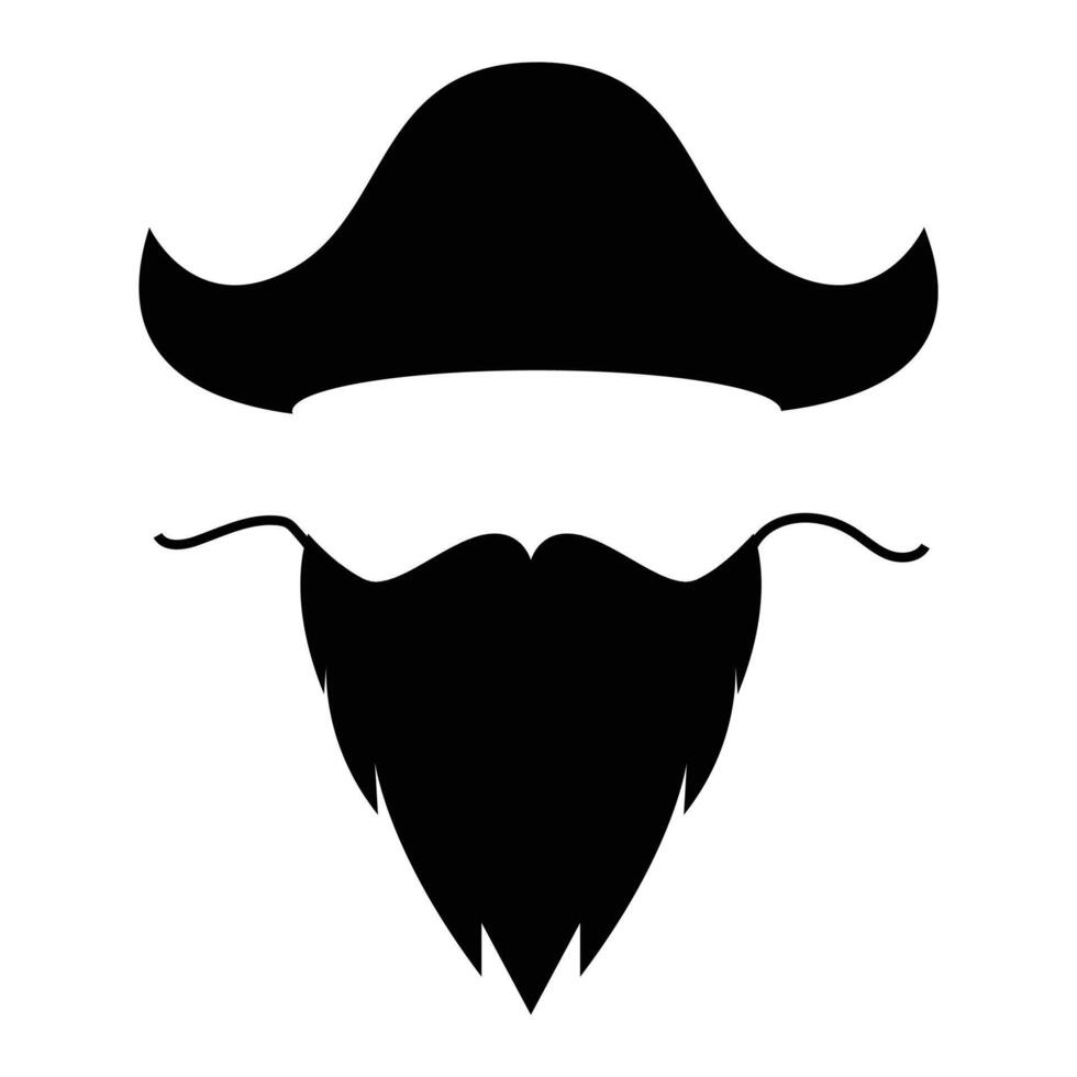 Pirate Captain Booth Mask Icon for Nautical and Adventure Themes vector