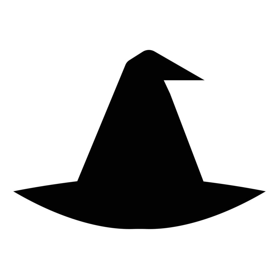 Witch Hat Silhouette Icon for Halloween and Magic Themes vector