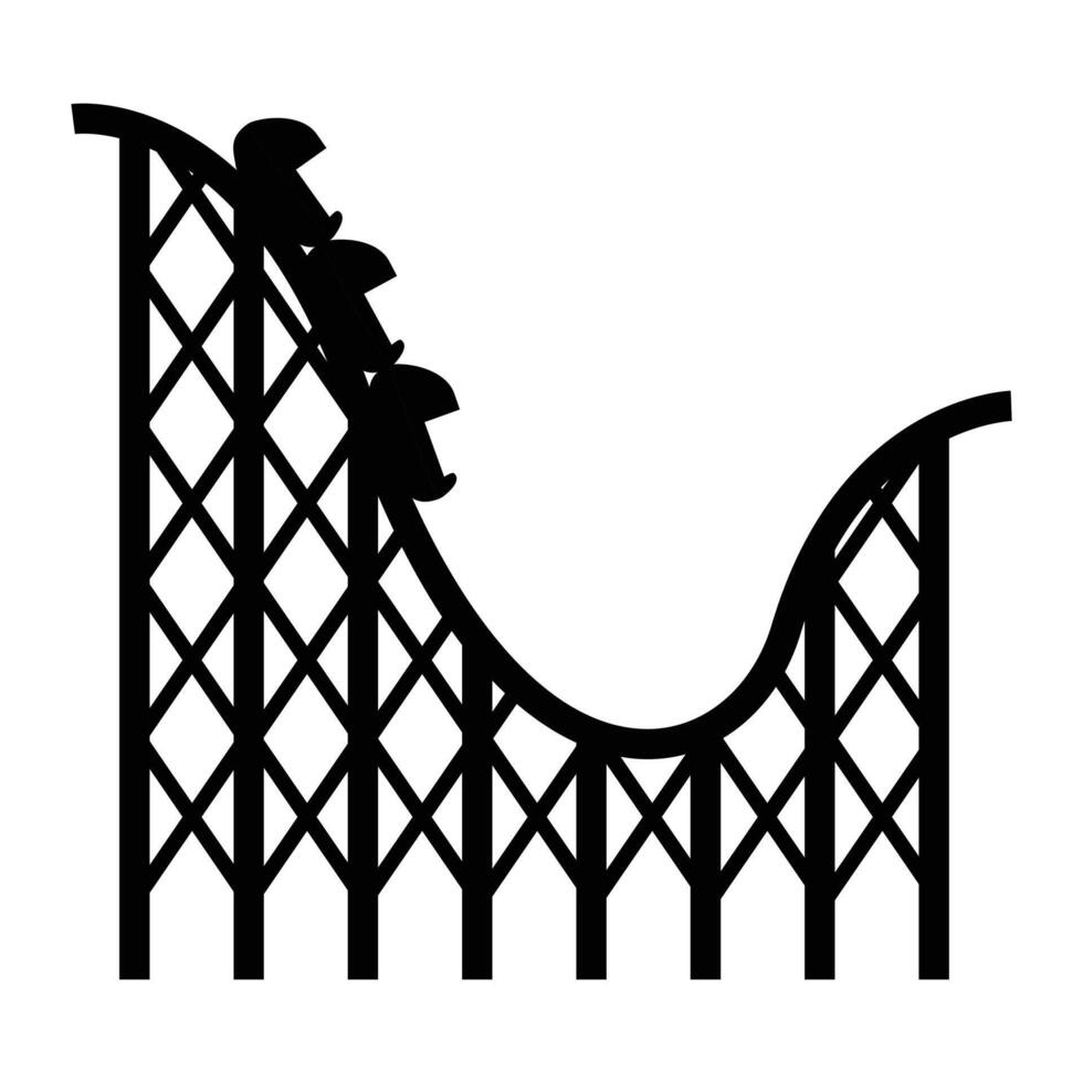 Roller Coaster Icon for Amusement Park and Fun Themes vector