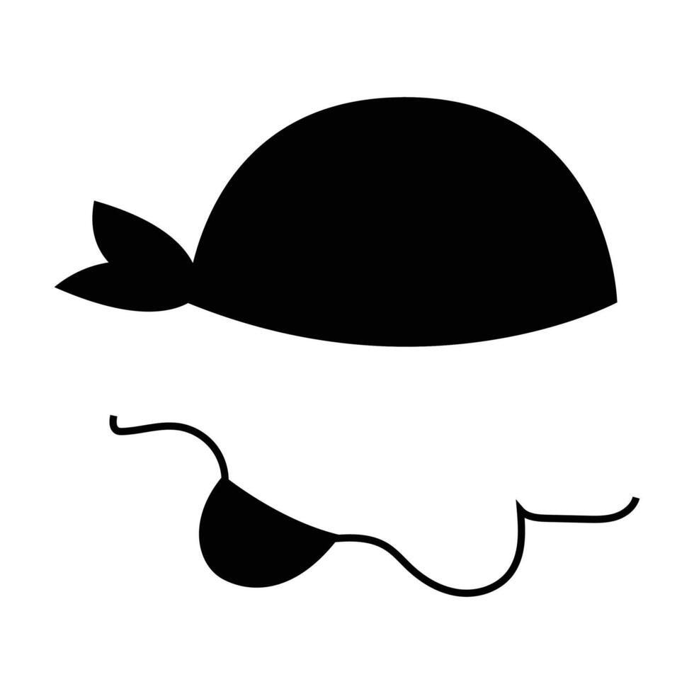 Pirate Captain Booth Mask Icon for Nautical and Adventure Themes vector
