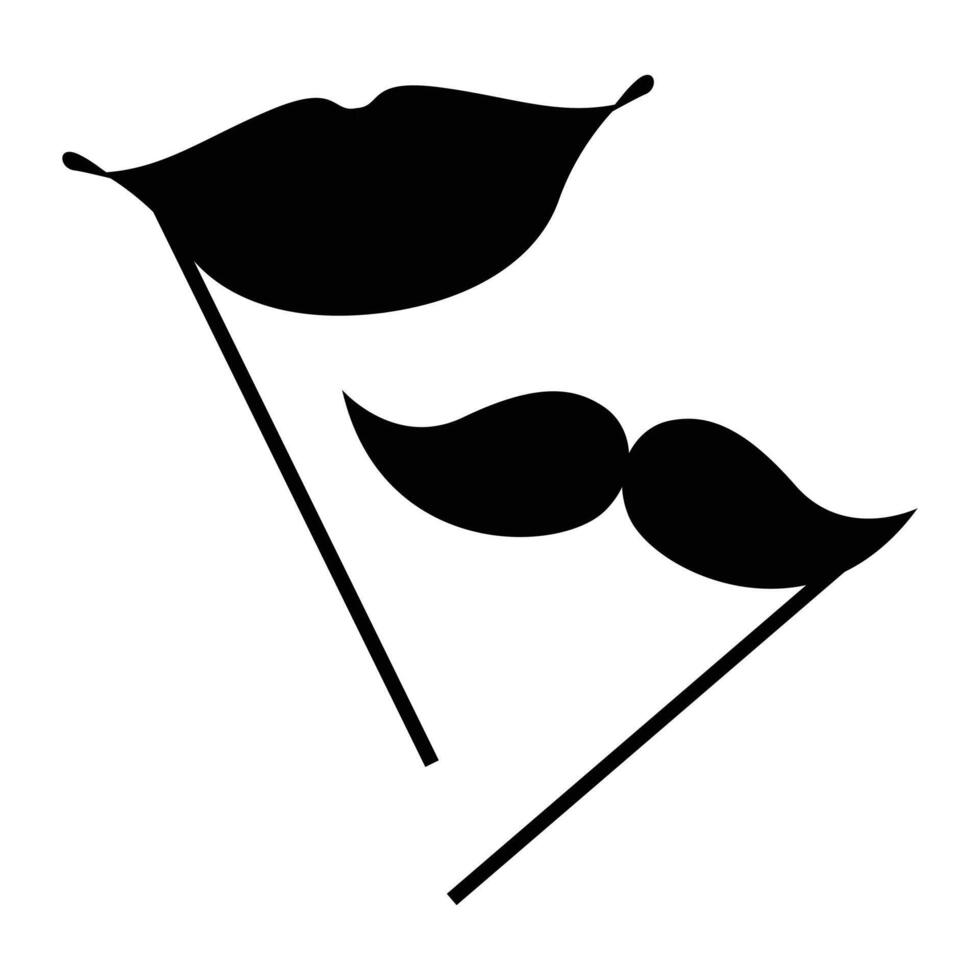 Moustaches and Lips Icon for Vintage and Fun Themes vector