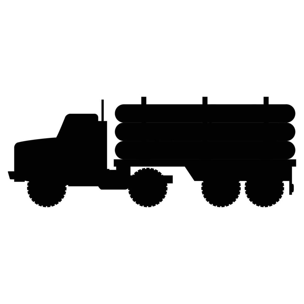 Timber Truck Silhouette Icon for Forestry and Transportation vector