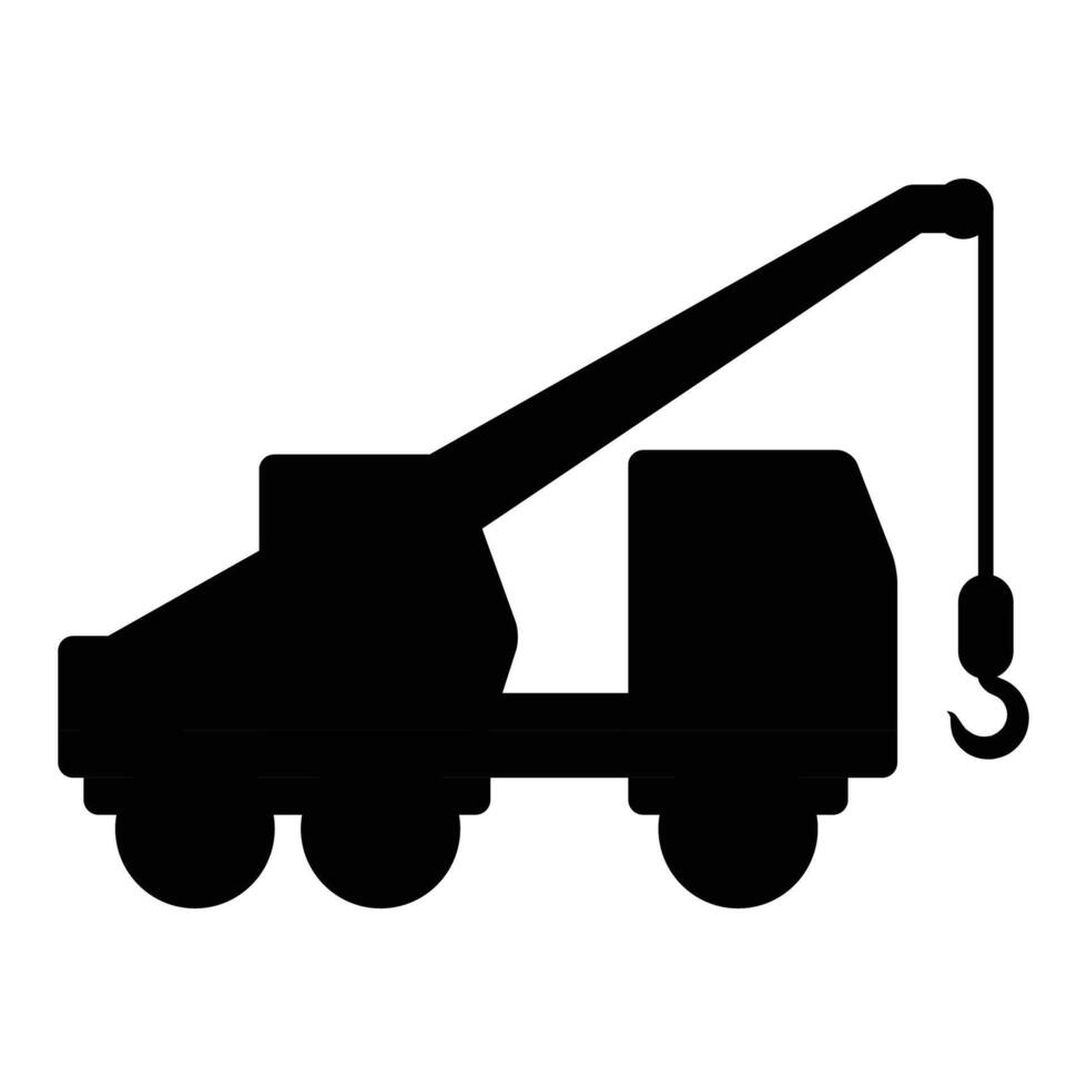 Crane Truck Icon for Construction and Heavy Equipment Themes vector