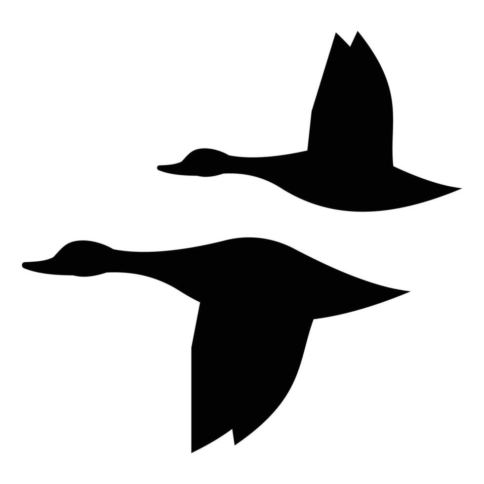 Flying Ducks Silhouette Icon for Wildlife and Nature Themes vector