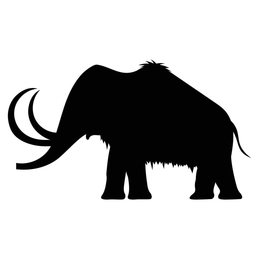 Mammoth Silhouette Icon for Prehistoric and Wildlife Themes vector