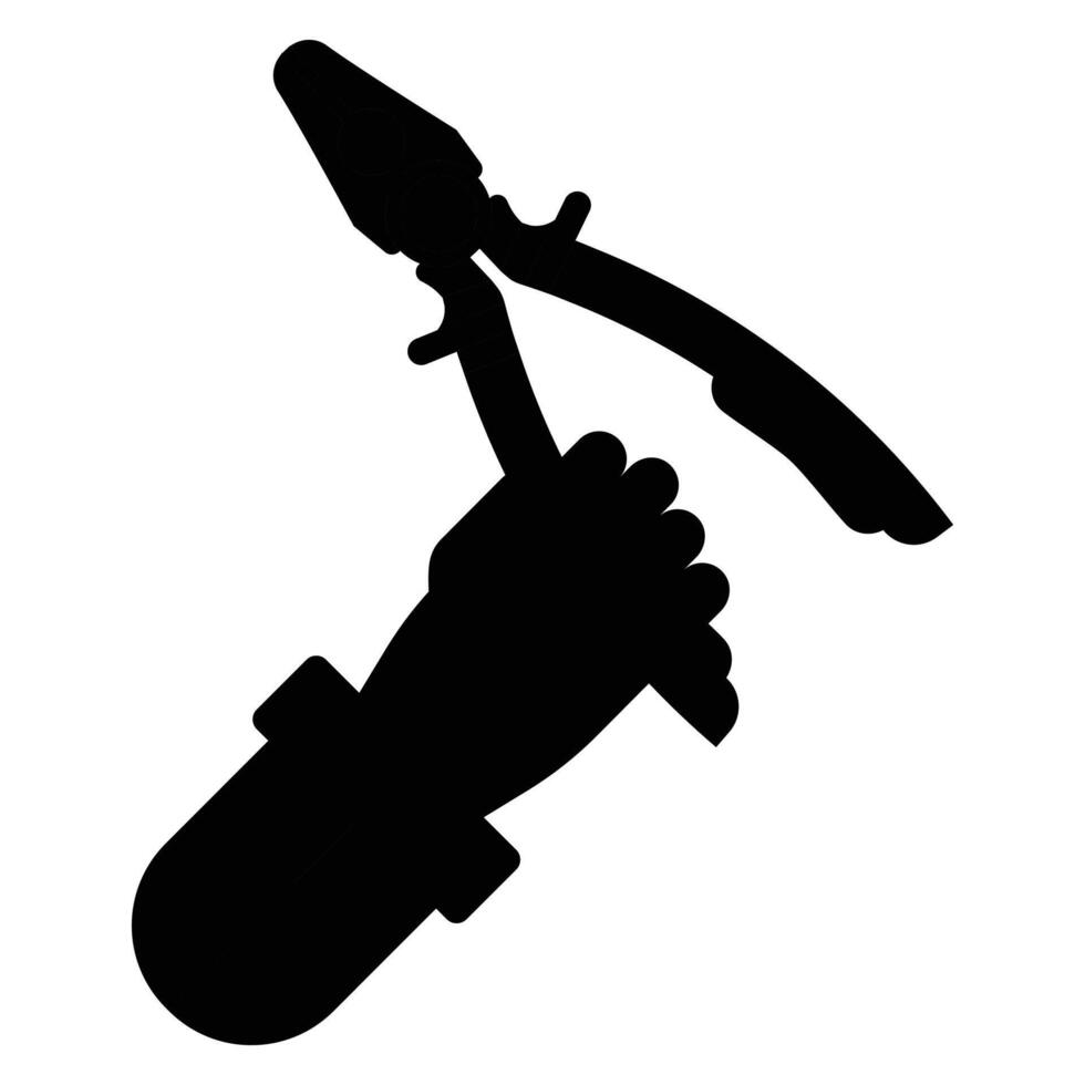 Hand Holding Pliers Icon for Tools and Repair Themes vector