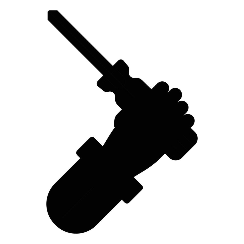 Hand Holding Screwdriver Icon for Tools and Repair Themes vector