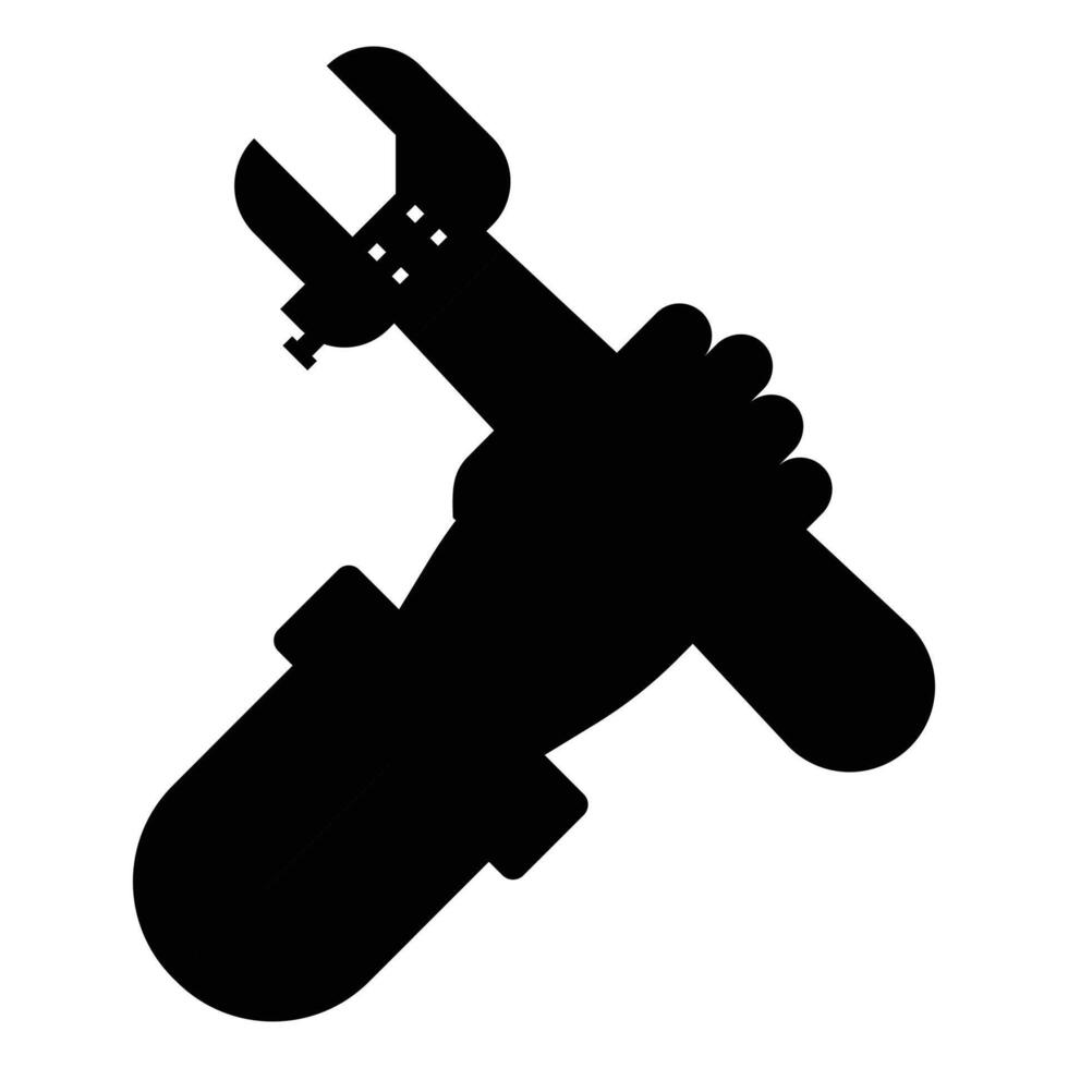 Hand Holding Wrench Icon for Tools and Repair Themes vector