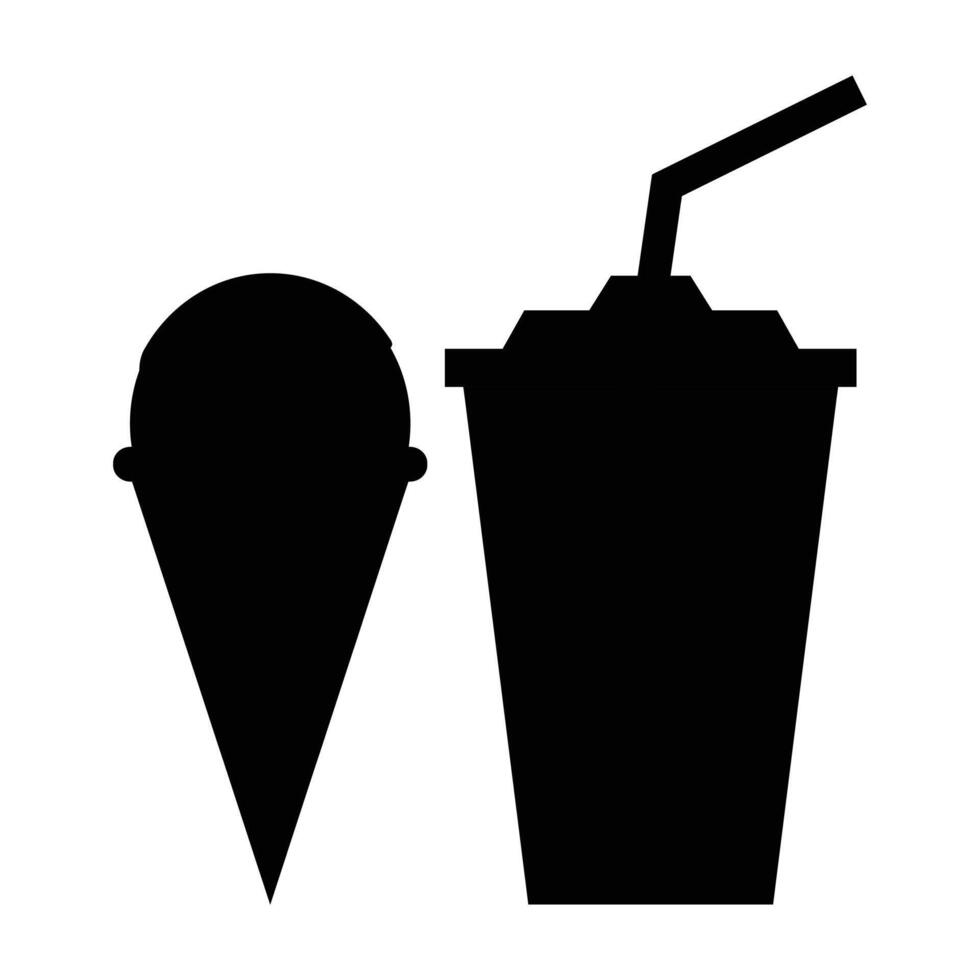 Coffee Paper Cup and Ice Cream Icon for Refreshments and Treats vector