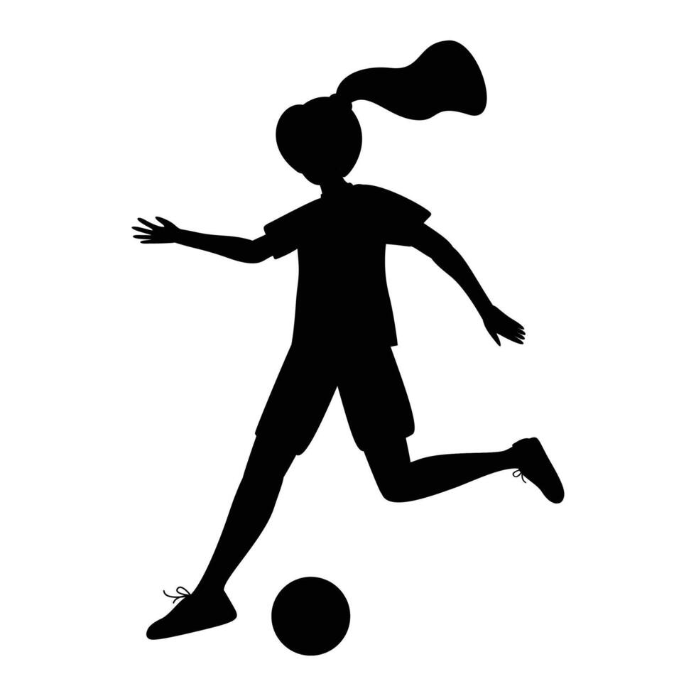 Female Soccer Player Silhouette Icon for Sports and Football Themes vector