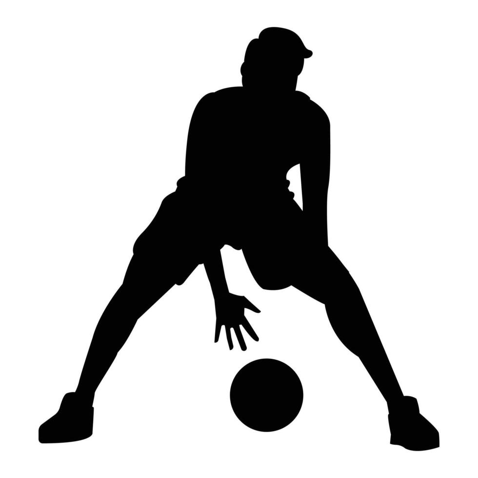Male Basketball Players Silhouettes Icon for Sports and Team Themes vector