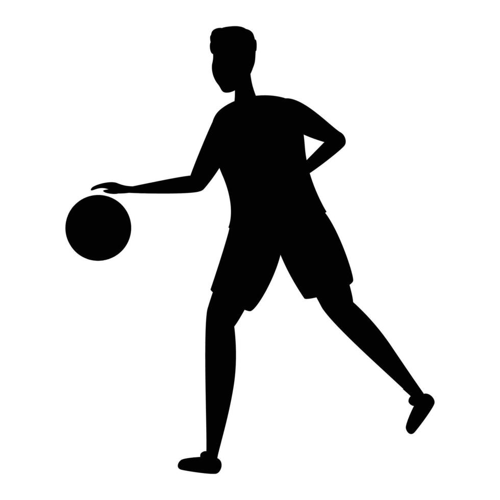 Male Basketball Players Silhouettes Icon for Sports and Team Themes vector
