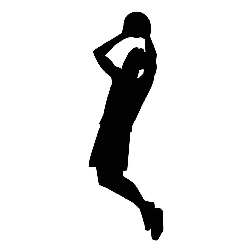Male Basketball Players Silhouettes Icon for Sports and Team Themes vector