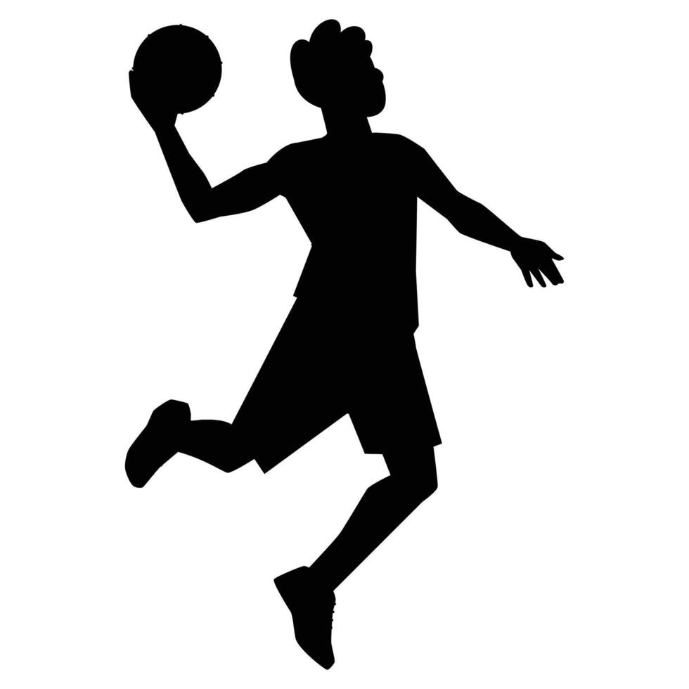 Male Basketball Players Silhouettes Icon for Sports and Team Themes vector